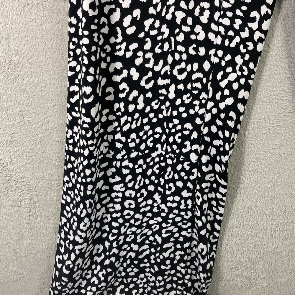 Robert Louis Wide Leg Pant Size M Palazzo Boho Black & White Elastic Waist - Picture 4 of 6